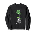 Skeleton Hand Green Ribbon Sweatshirt - Fun Novelty Design Men Women - T-Shirt, Sweatshirt, Hoodie