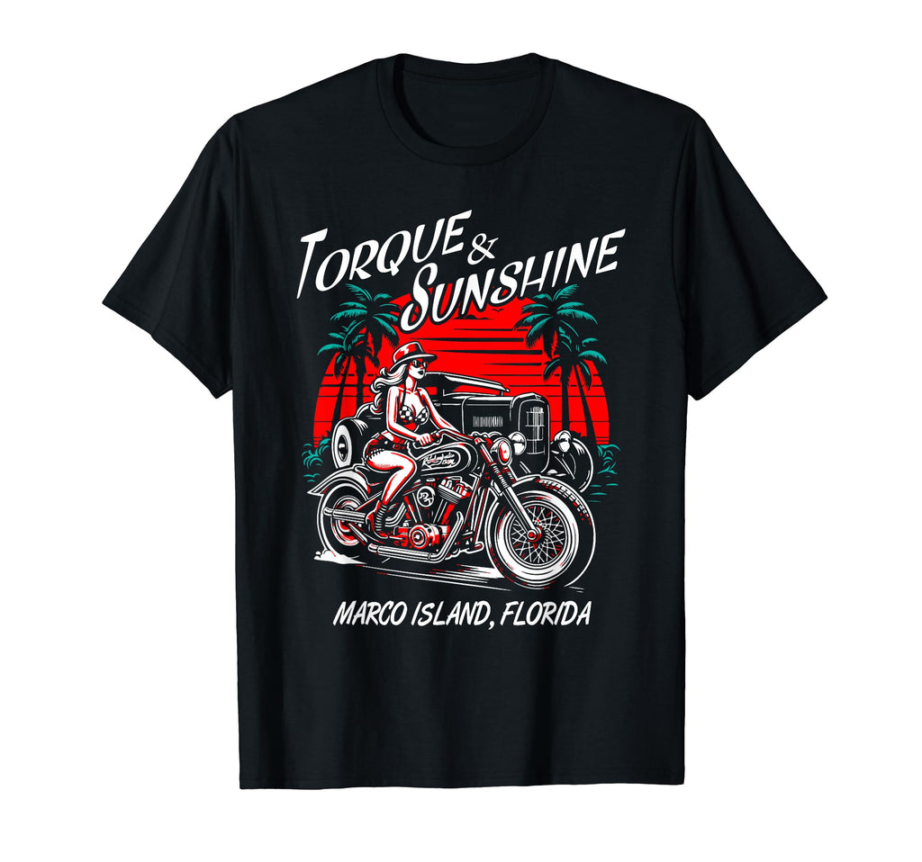 Marco Island Florida Motorcycle Hotrod T-Shirt - Novelty Apparel Unisex - T-Shirt, Sweatshirt, Hoodie