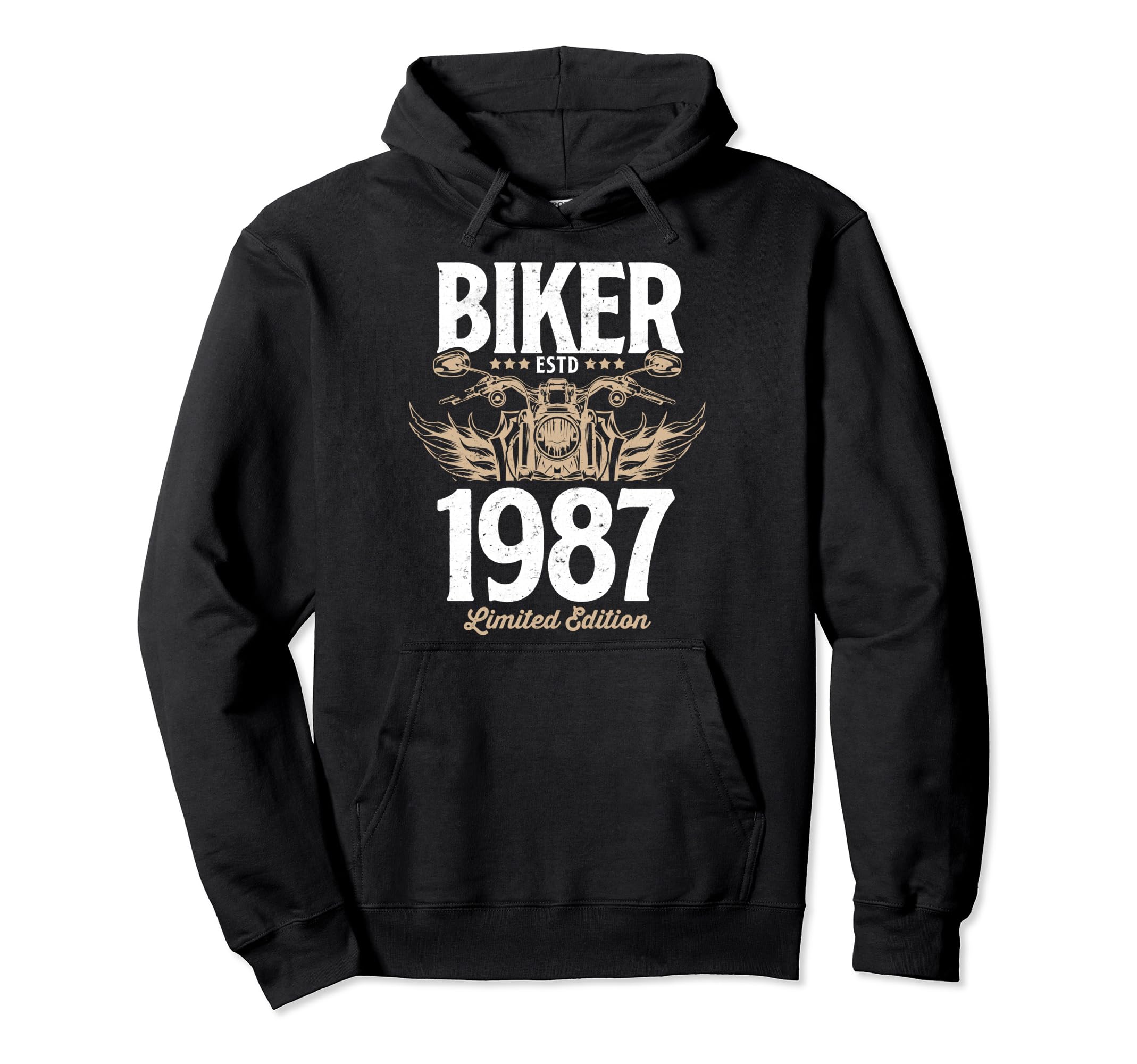 Biker Motorcycle Lover Born 1987 Hoodie - Minimalist Print Unisex - T-Shirt, Sweatshirt, Hoodie
