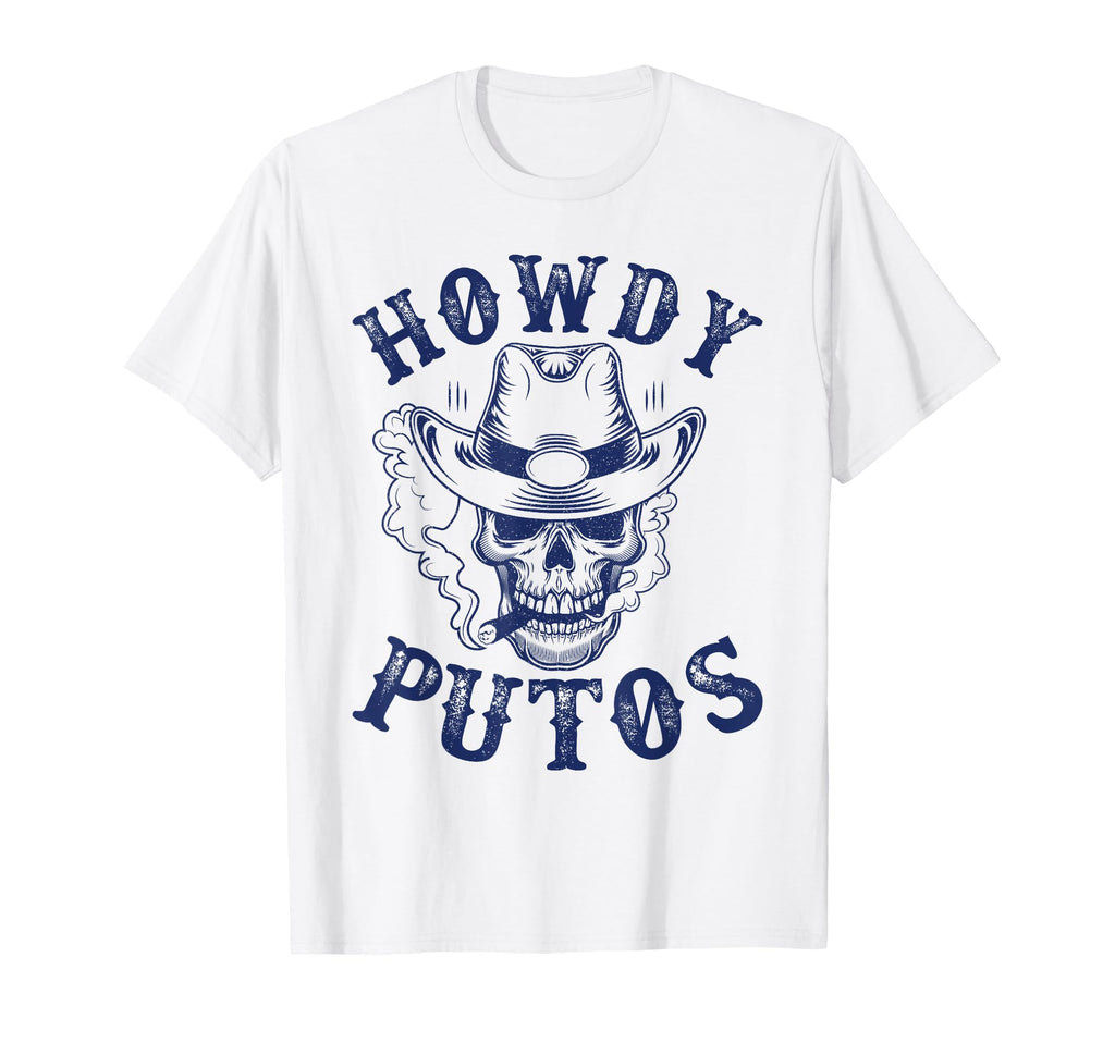 Howdy Putos Funny Western Cowboy Skull T-Shirt - Unique Graphic for Adults - T-Shirt, Sweatshirt, Hoodie