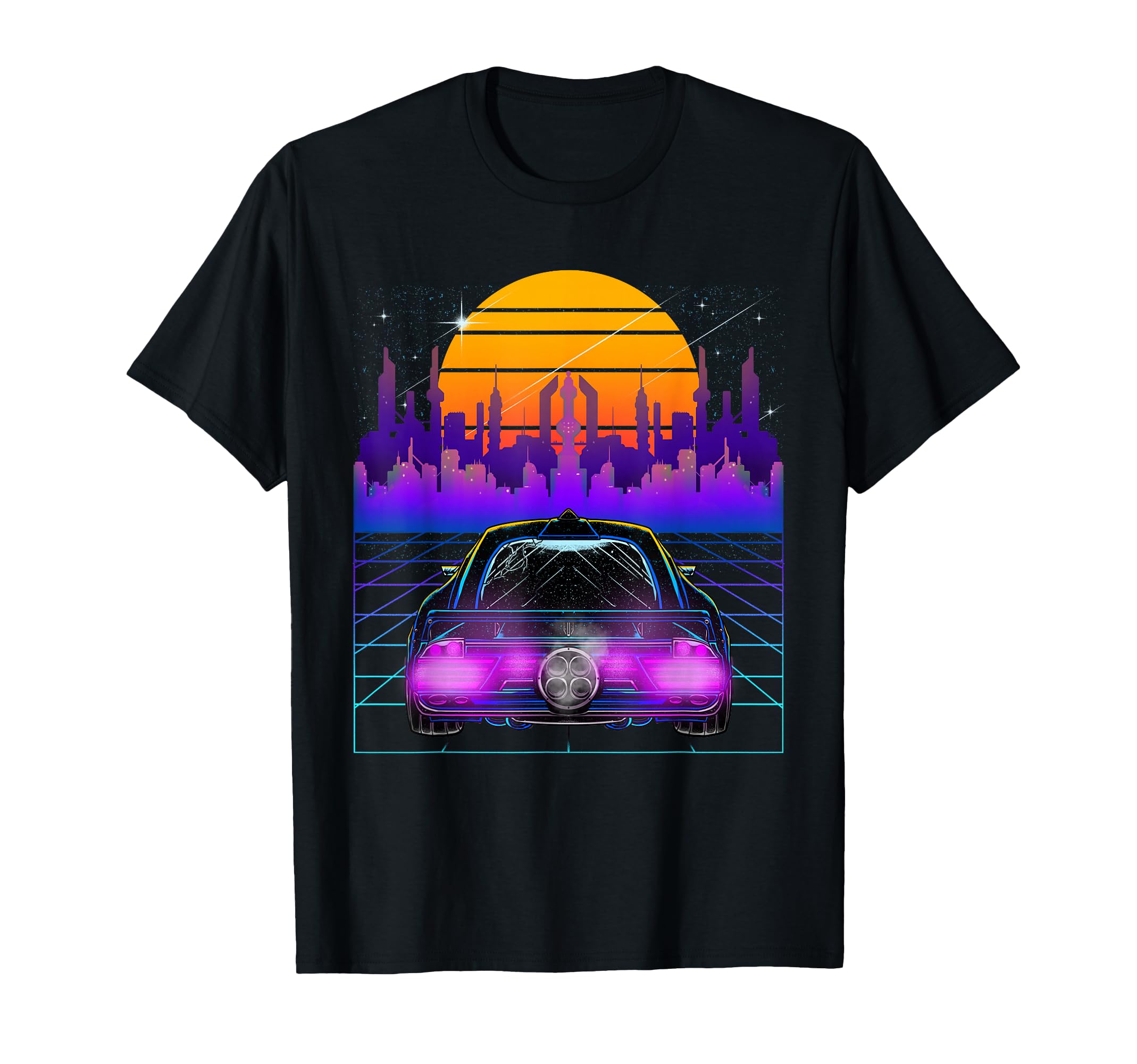 Cyberpunk Car Vaporwave Aesthetic Outrun T-Shirt - Novelty Apparel Unisex - T-Shirt, Sweatshirt, Hoodie