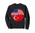 Turkish American Flag Roots Turkey Sweatshirt - Trendy Graphic for Adults - T-Shirt, Sweatshirt, Hoodie