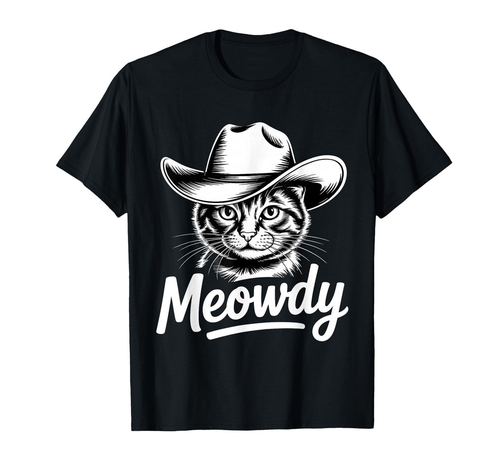 Meowdy Cat Cowboy Cat Country Western T-Shirt - Novelty Apparel Unisex - T-Shirt, Sweatshirt, Hoodie