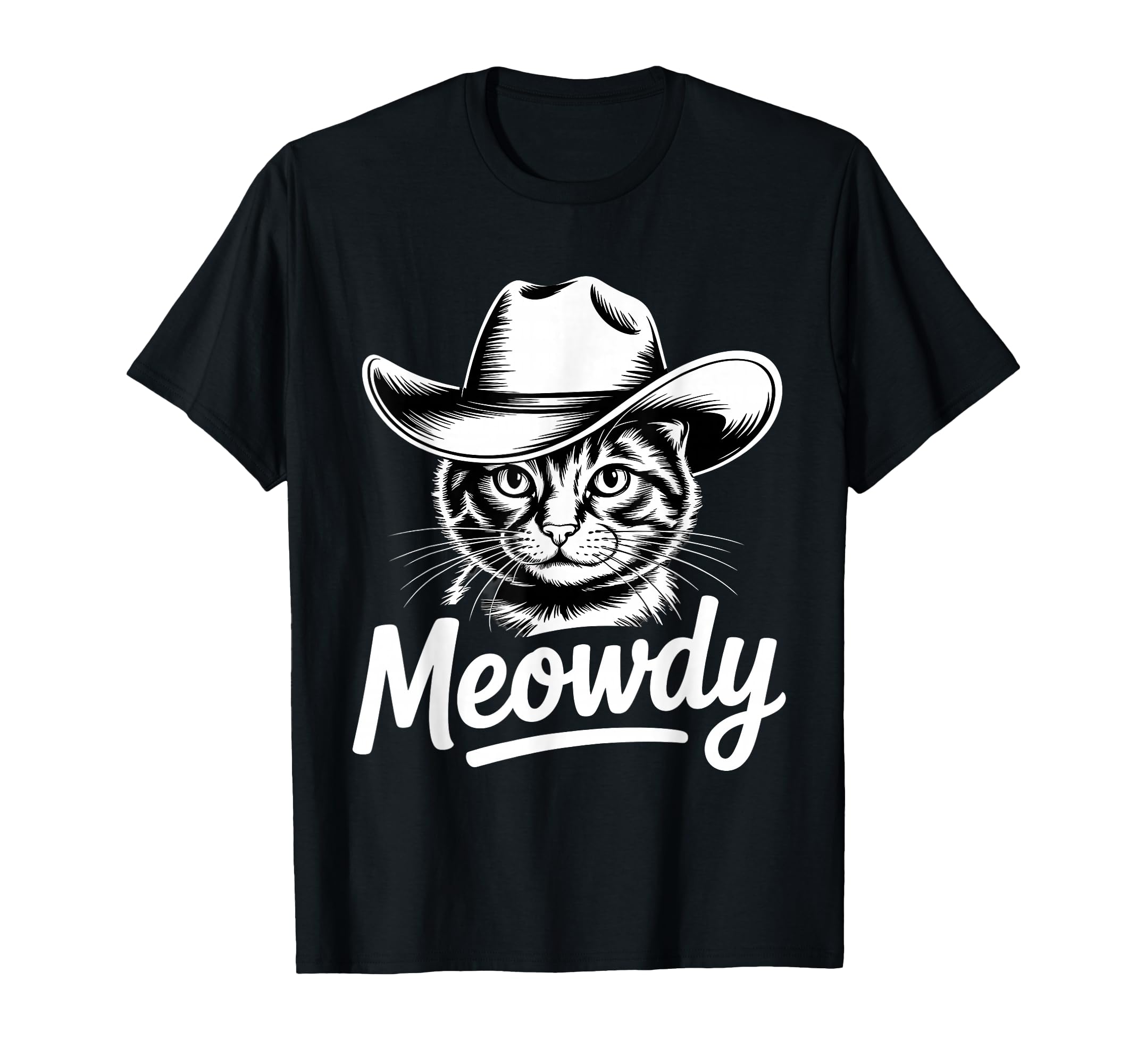 Meowdy Cat Cowboy Cat Country Western T-Shirt - Novelty Apparel Unisex - T-Shirt, Sweatshirt, Hoodie