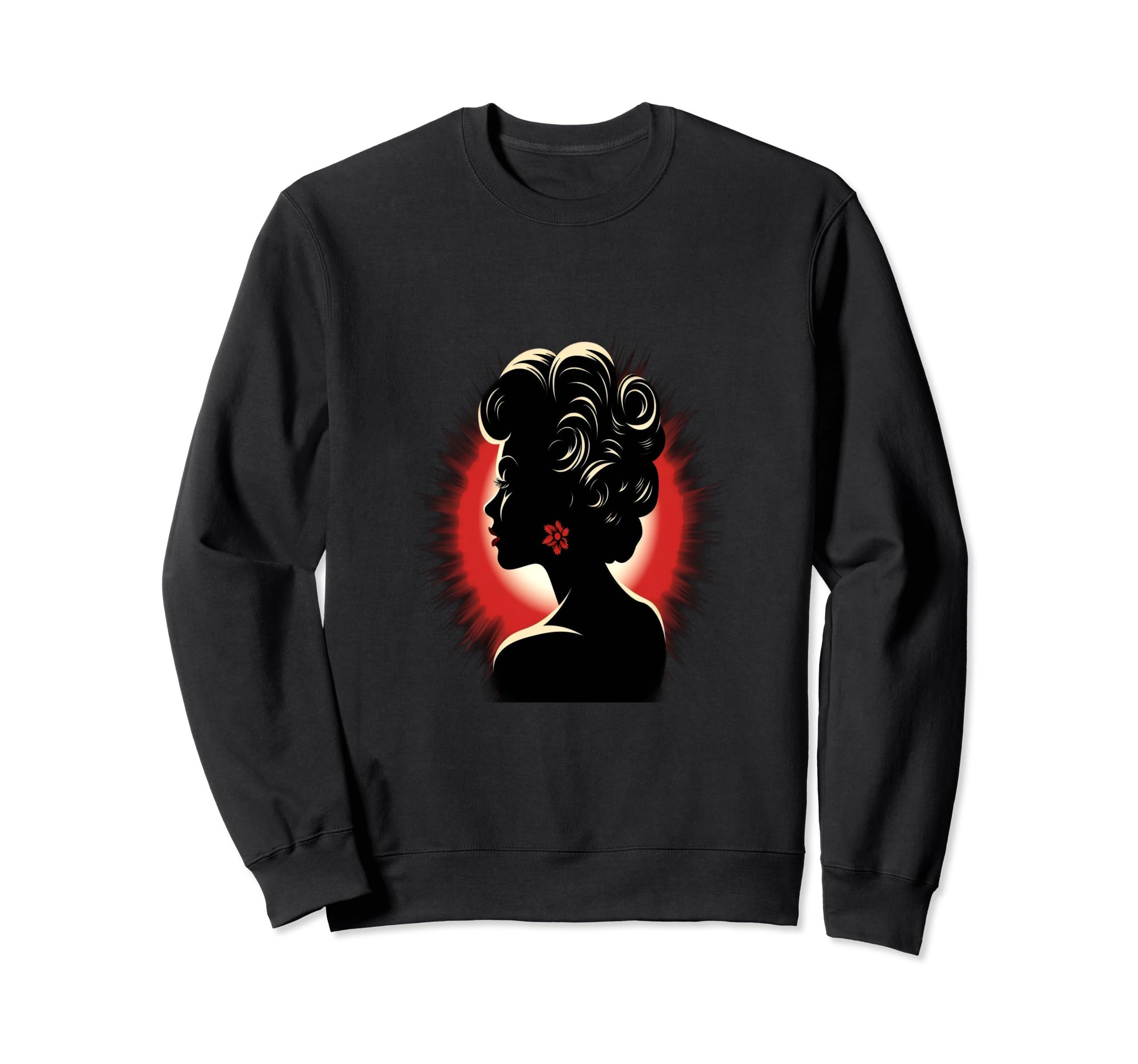 Pinup Hairstyle Silhouette Sweatshirt - Aesthetic Graphic Unisex - T-Shirt, Sweatshirt, Hoodie