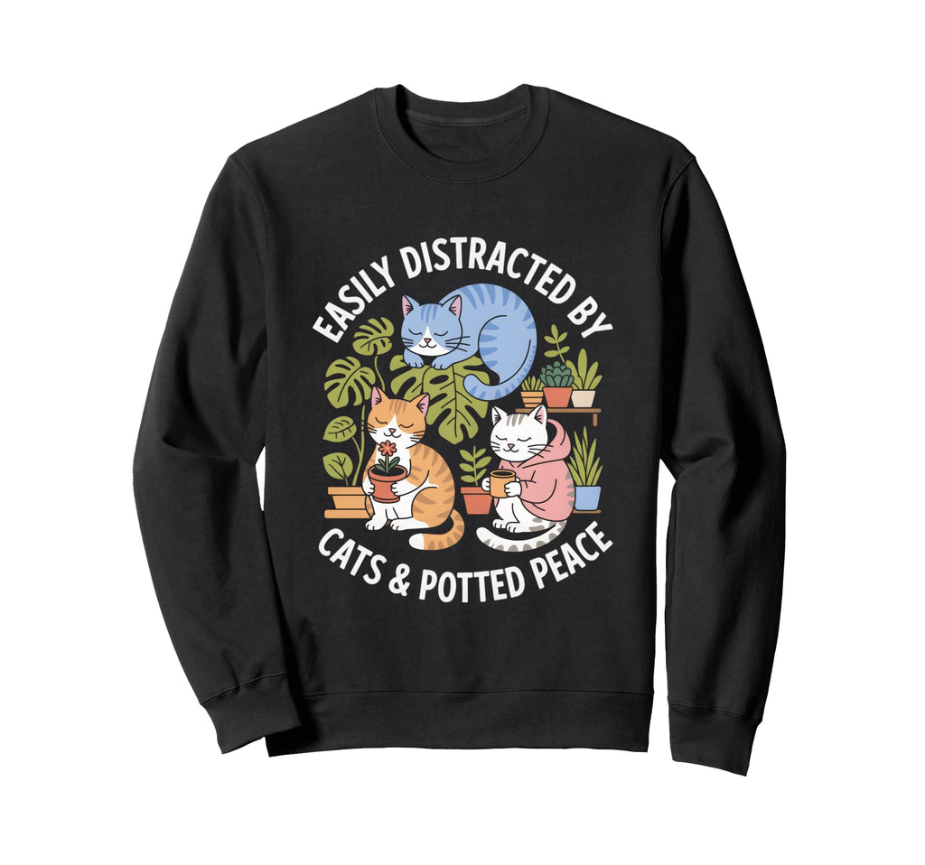 Easily Distracted Cats And Inner Sweatshirt - Streetwear Style for Adults - T-Shirt, Sweatshirt, Hoodie