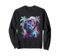 80S Retrowave Vaporwave Cat Cats Sweatshirt - Unique Graphic for Adults - T-Shirt, Sweatshirt, Hoodie