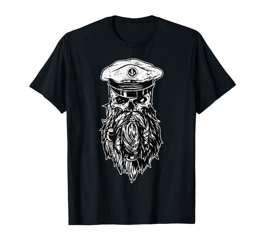 Skull Sailor Beard Boat Captain Sailor T-Shirt - Trendy Graphic Unisex - T-Shirt, Sweatshirt, Hoodie