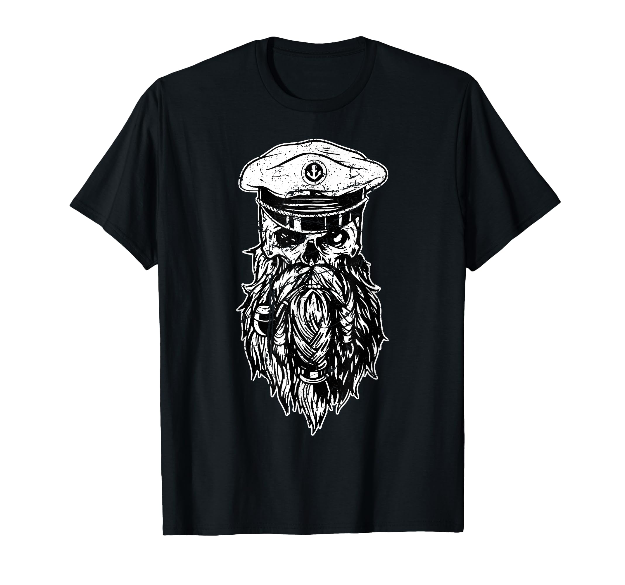 Skull Sailor Beard Boat Captain Sailor T-Shirt - Trendy Graphic Unisex - T-Shirt, Sweatshirt, Hoodie