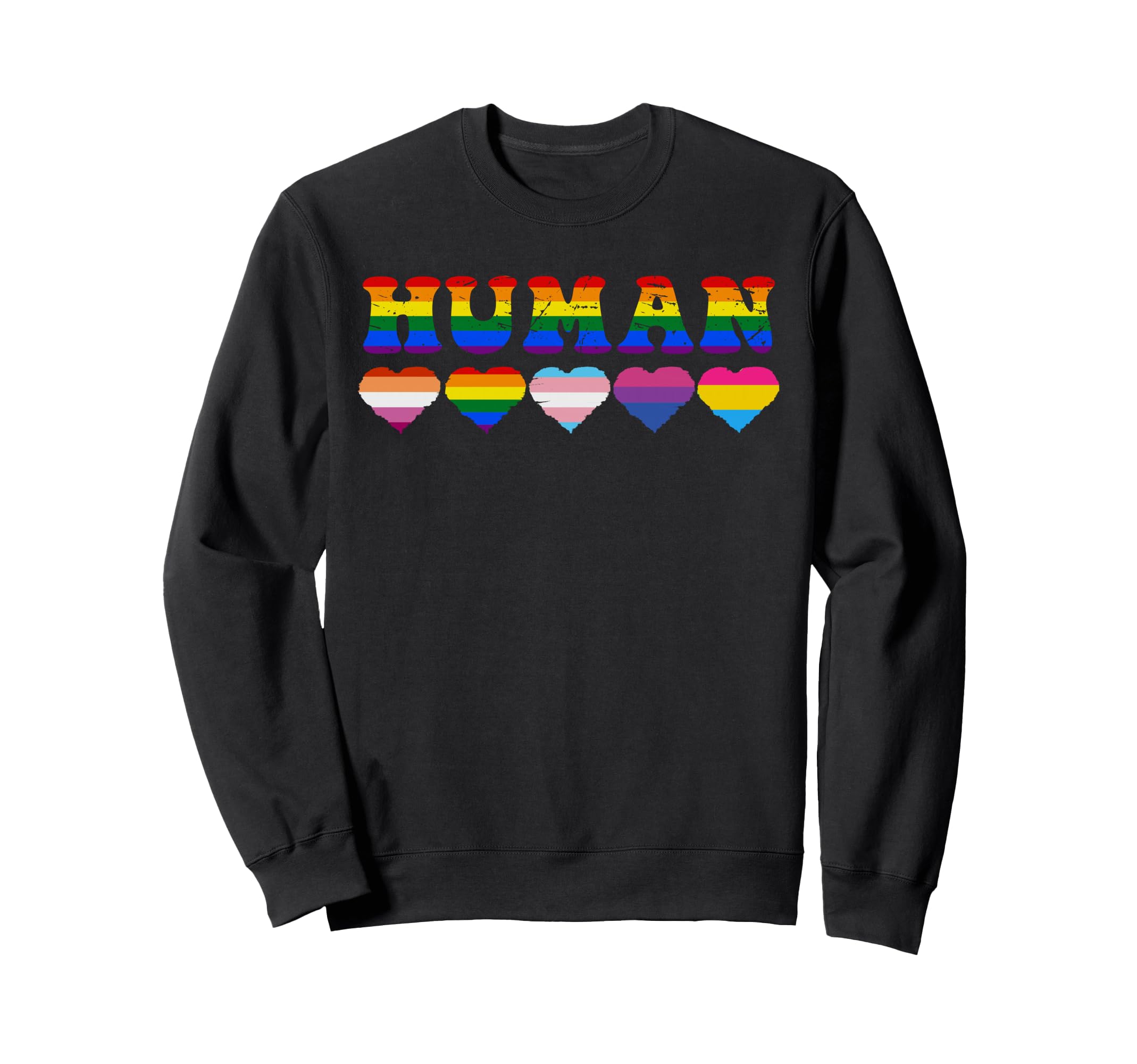 Human Lgbt Flag Gay Pride Month Sweatshirt - Novelty Apparel Unisex - T-Shirt, Sweatshirt, Hoodie