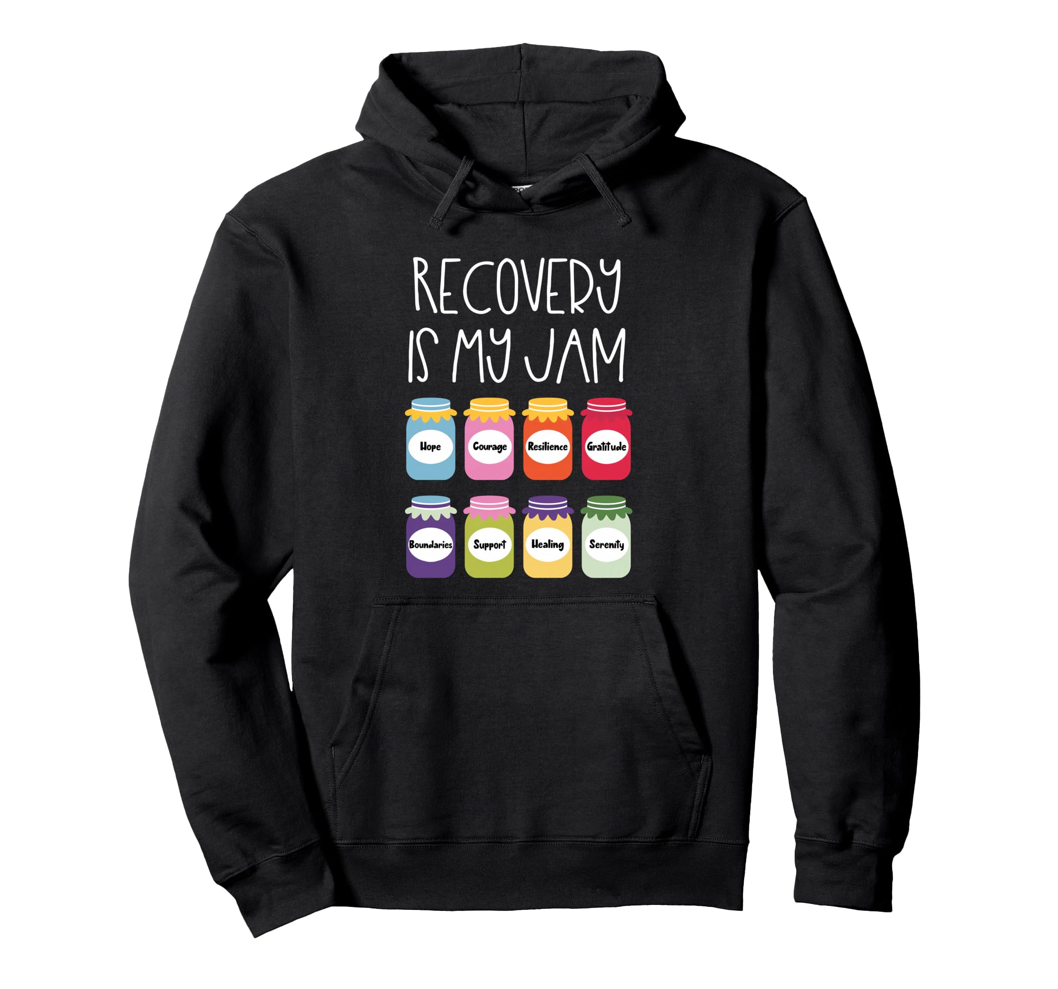 Recovery Is My Jam Sobriety Sober Hoodie - Trendy Graphic for Adults - T-Shirt, Sweatshirt, Hoodie