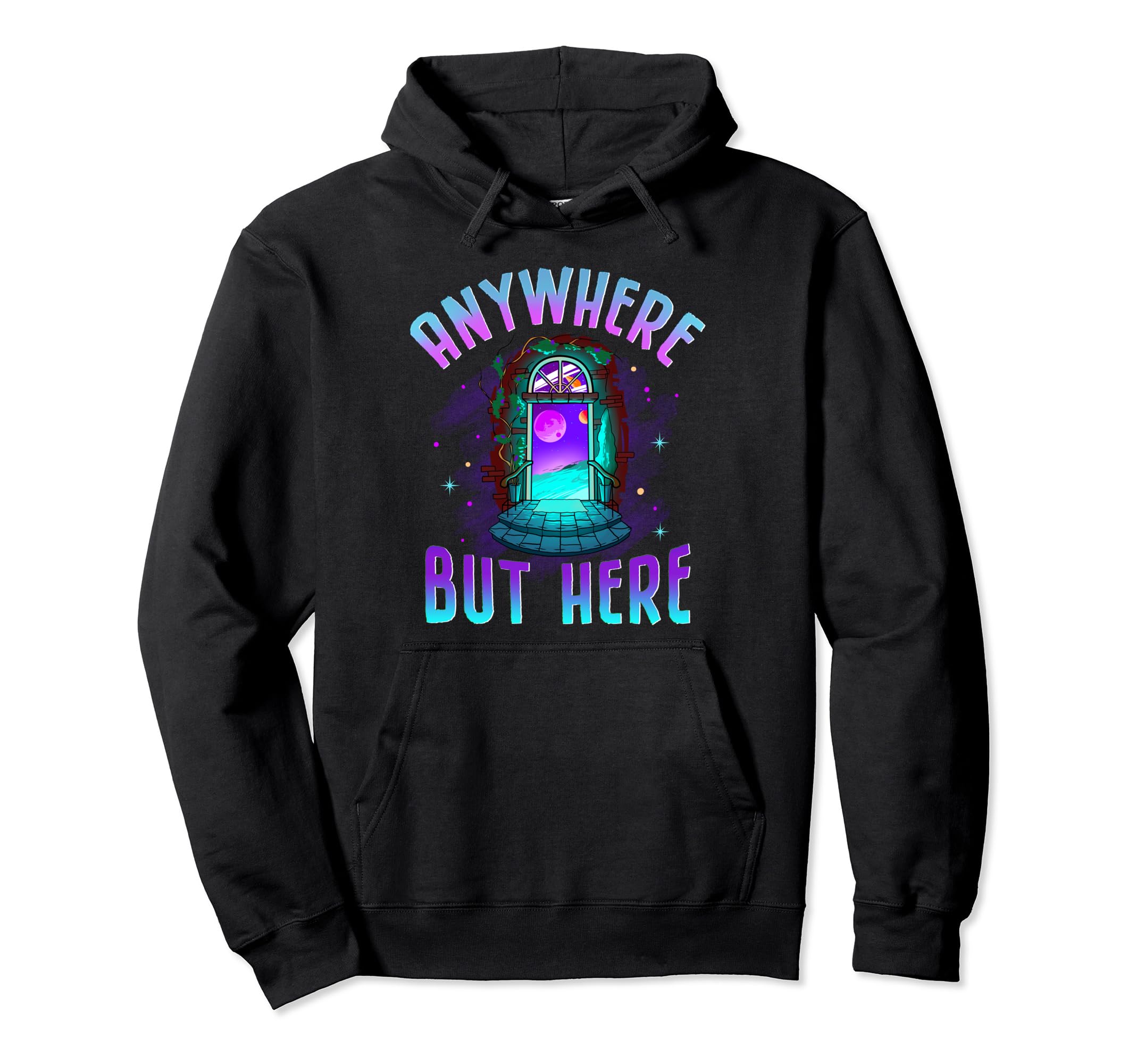 Anywhere But Here Witchy Moon Escape Purple Hoodie - Graphic Print Unisex - T-Shirt, Sweatshirt, Hoodie