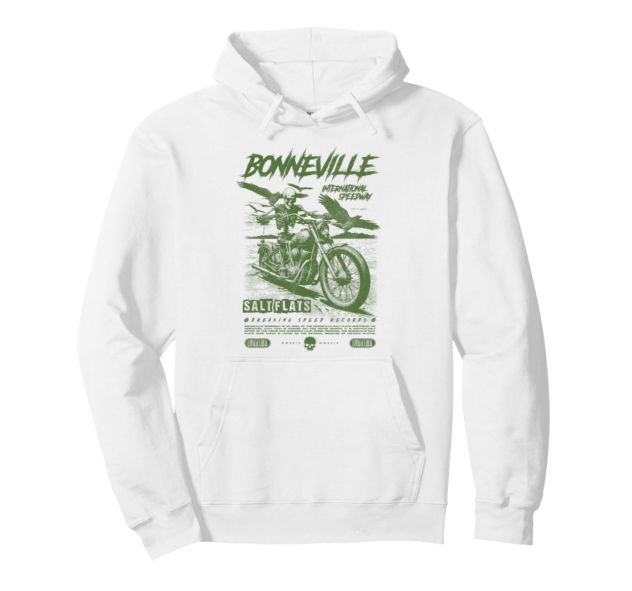 Bonneville Salt Flats Motorcycle Hoodie - Custom Art Print for Adults - T-Shirt, Sweatshirt, Hoodie