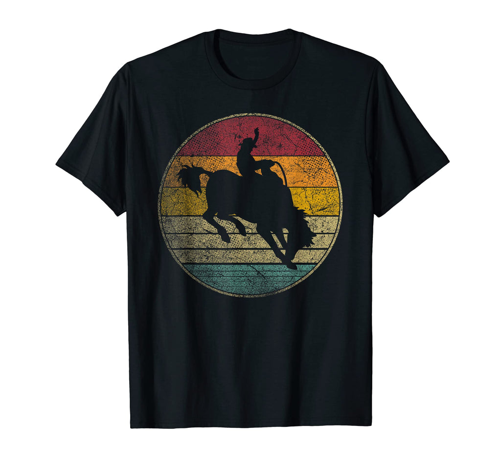 Rodeo Cowboy Horse Distressed Silhouette T-Shirt - Graphic Print for Adults - T-Shirt, Sweatshirt, Hoodie