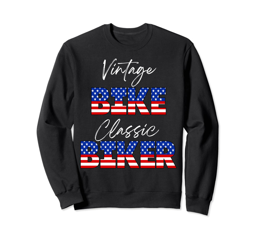Motorcycle Patriotic American Flag Sweatshirt - Aesthetic Graphic Unisex - T-Shirt, Sweatshirt, Hoodie