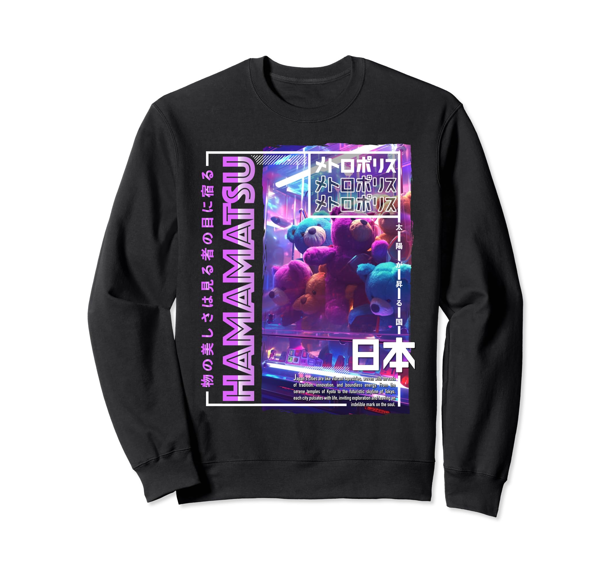 Hamamatsu City 80S Synthwave Sweatshirt - Aesthetic Graphic for Adults - T-Shirt, Sweatshirt, Hoodie