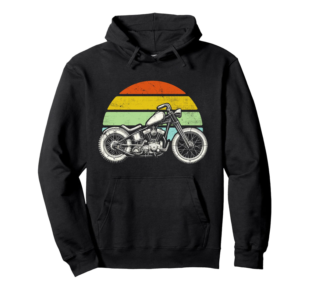 Chopper Motorbike Setting Sun Biker Hoodie - Unique Graphic Men Women - T-Shirt, Sweatshirt, Hoodie