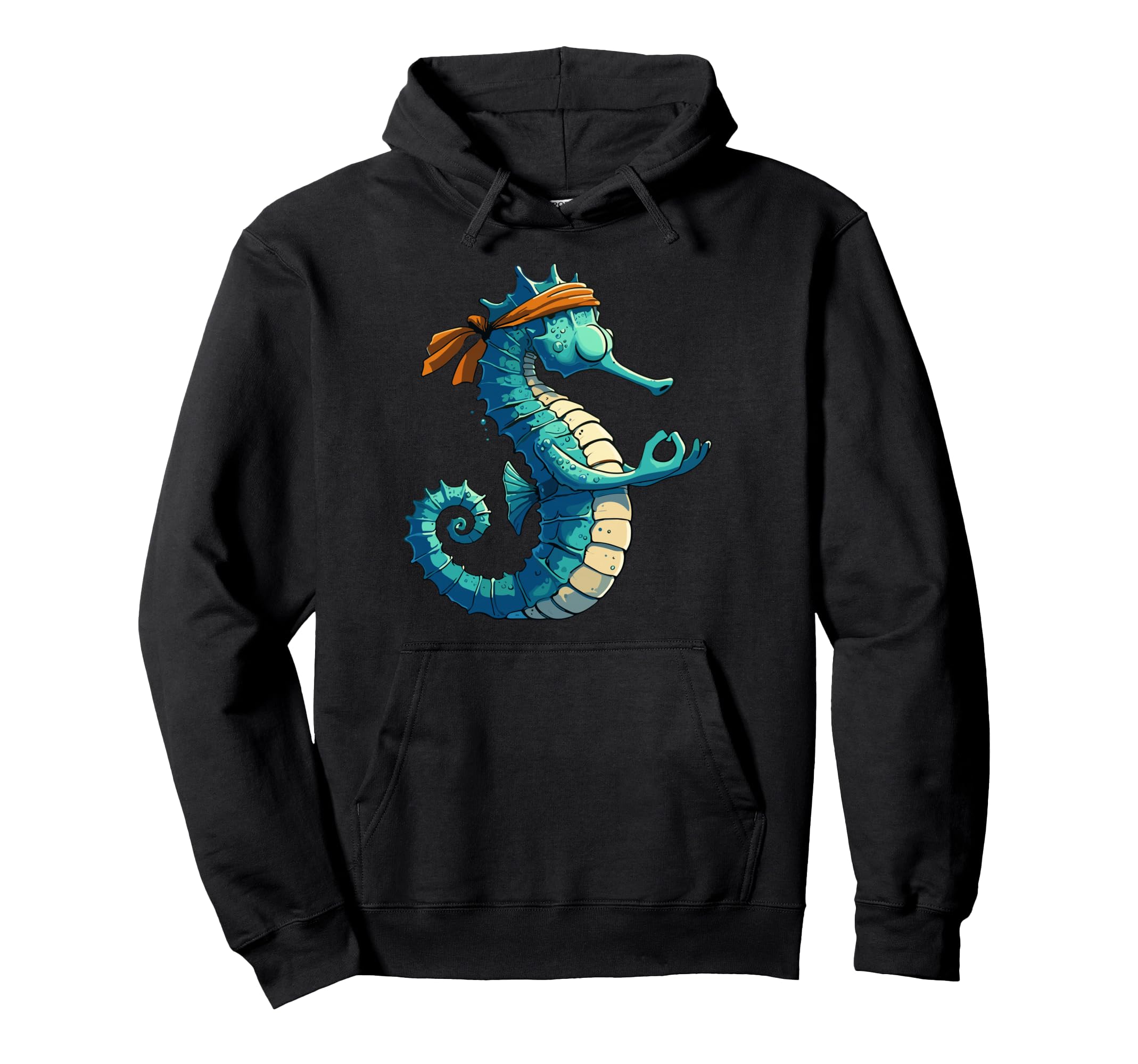 Meditation Seahorse Yoga Pose Relaxing Hoodie - Streetwear Style Men Women - T-Shirt, Sweatshirt, Hoodie