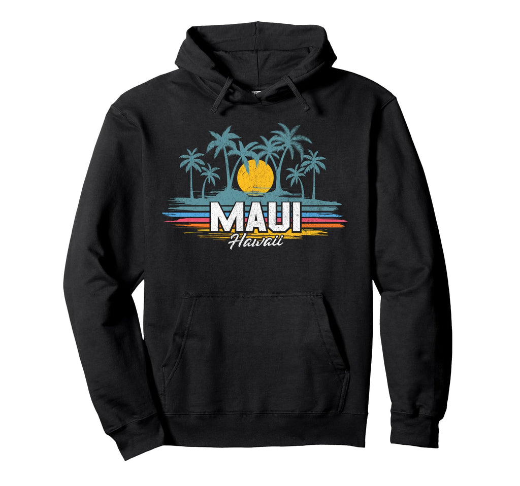 Maui Hawaii Beach Sunset Hawaiian Palm Hoodie - Novelty Apparel Unisex - T-Shirt, Sweatshirt, Hoodie