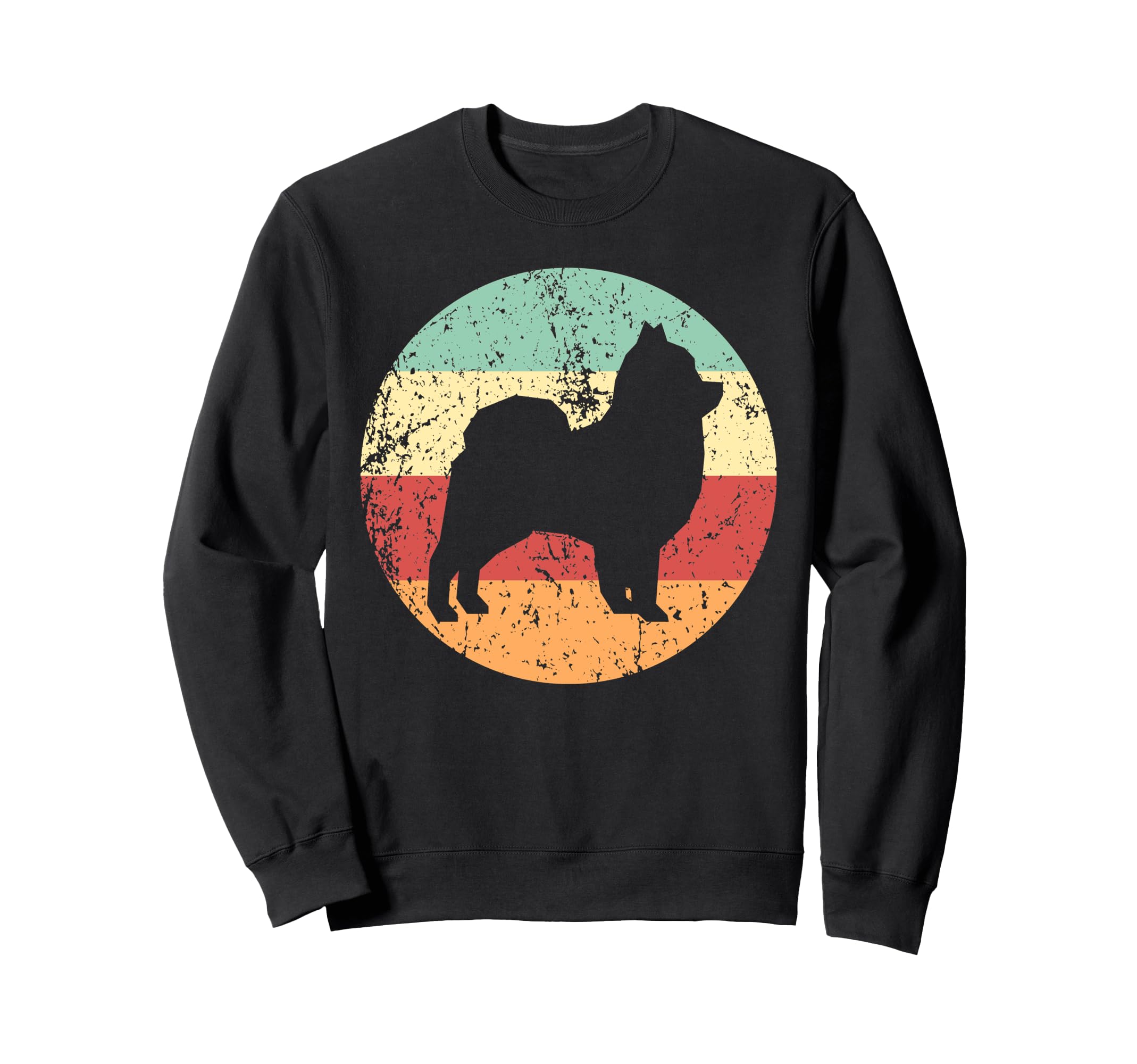 Pomeranian Dog Breed Silhouette 1970S Sweatshirt - Streetwear Style Unisex - T-Shirt, Sweatshirt, Hoodie