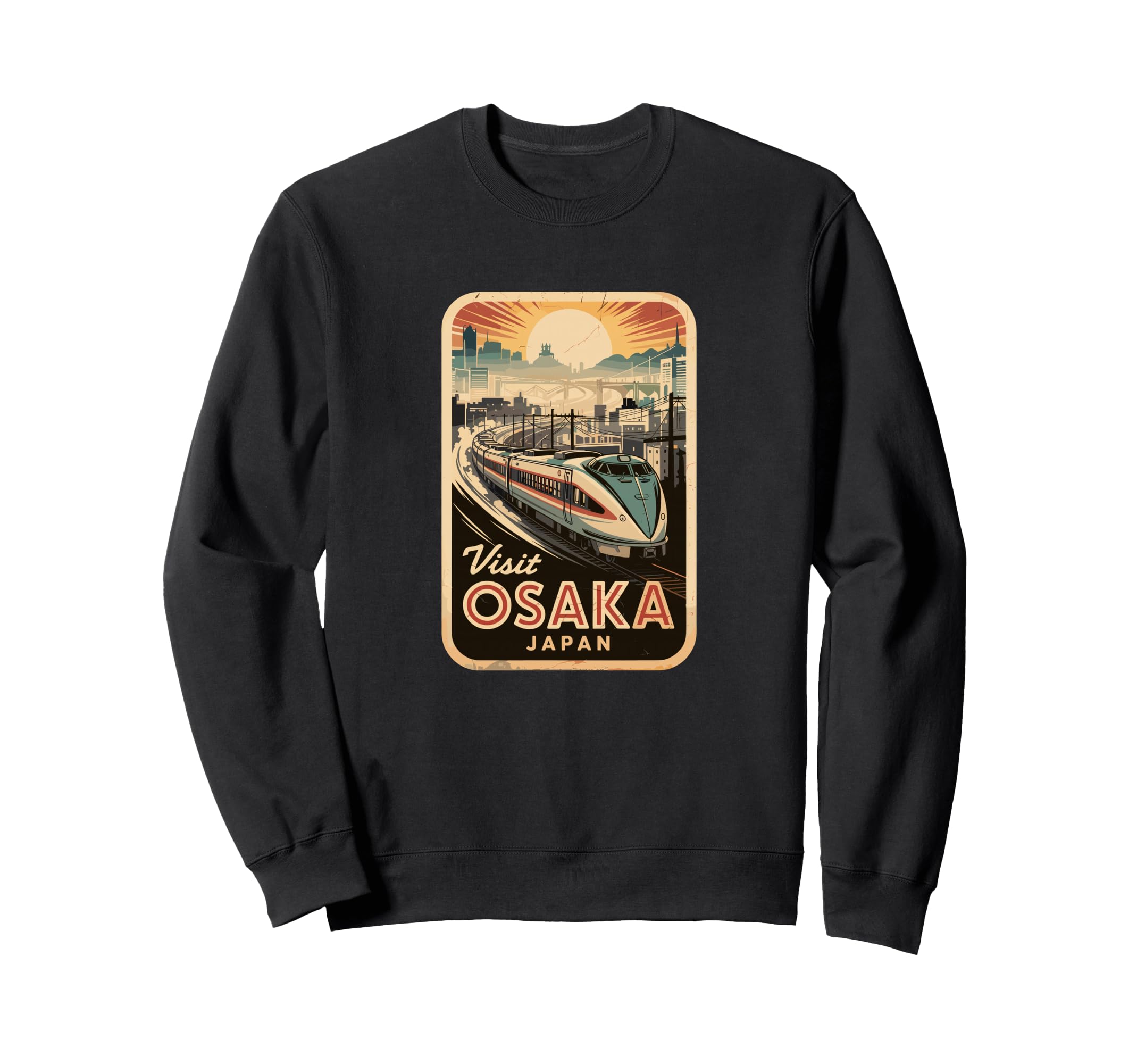 Osaka Japan Train Travel Sweatshirt - Fun Novelty Design Men Women - T-Shirt, Sweatshirt, Hoodie