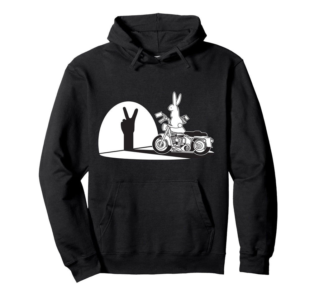 Hi Biker Shadow Chinese Rabbit Hand Hoodie - Aesthetic Graphic for Adults - T-Shirt, Sweatshirt, Hoodie