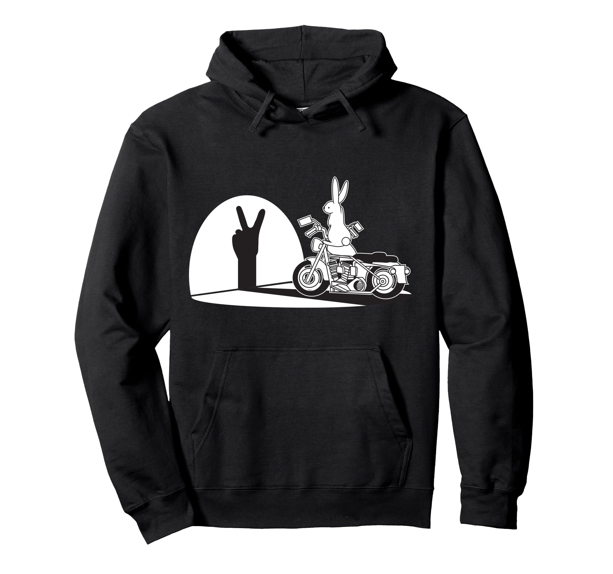 Hi Biker Shadow Chinese Rabbit Hand Hoodie - Aesthetic Graphic for Adults - T-Shirt, Sweatshirt, Hoodie