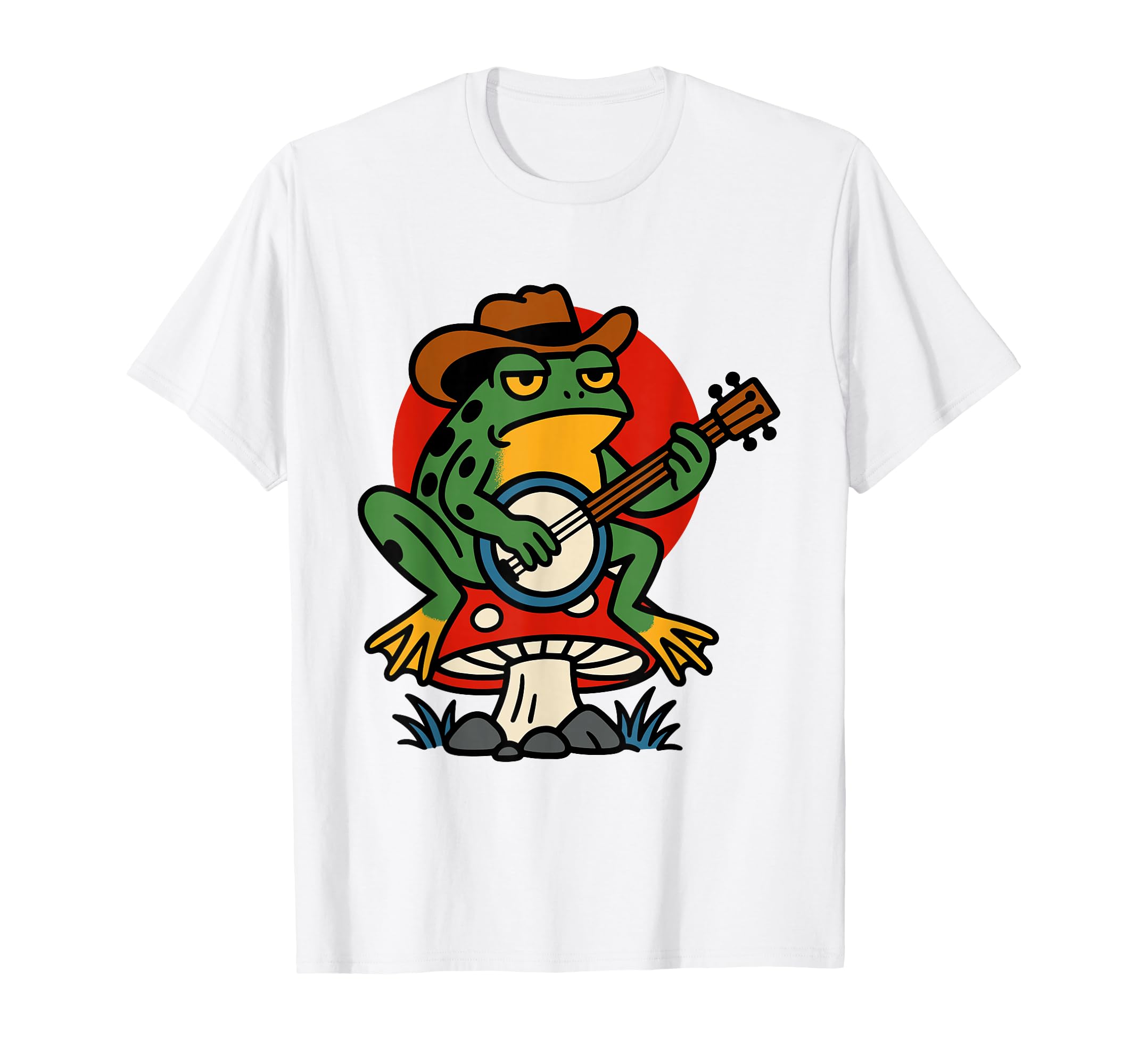 Frog Banjo Tattoo Flash American T-Shirt - Casual Everyday Wear Unisex - T-Shirt, Sweatshirt, Hoodie