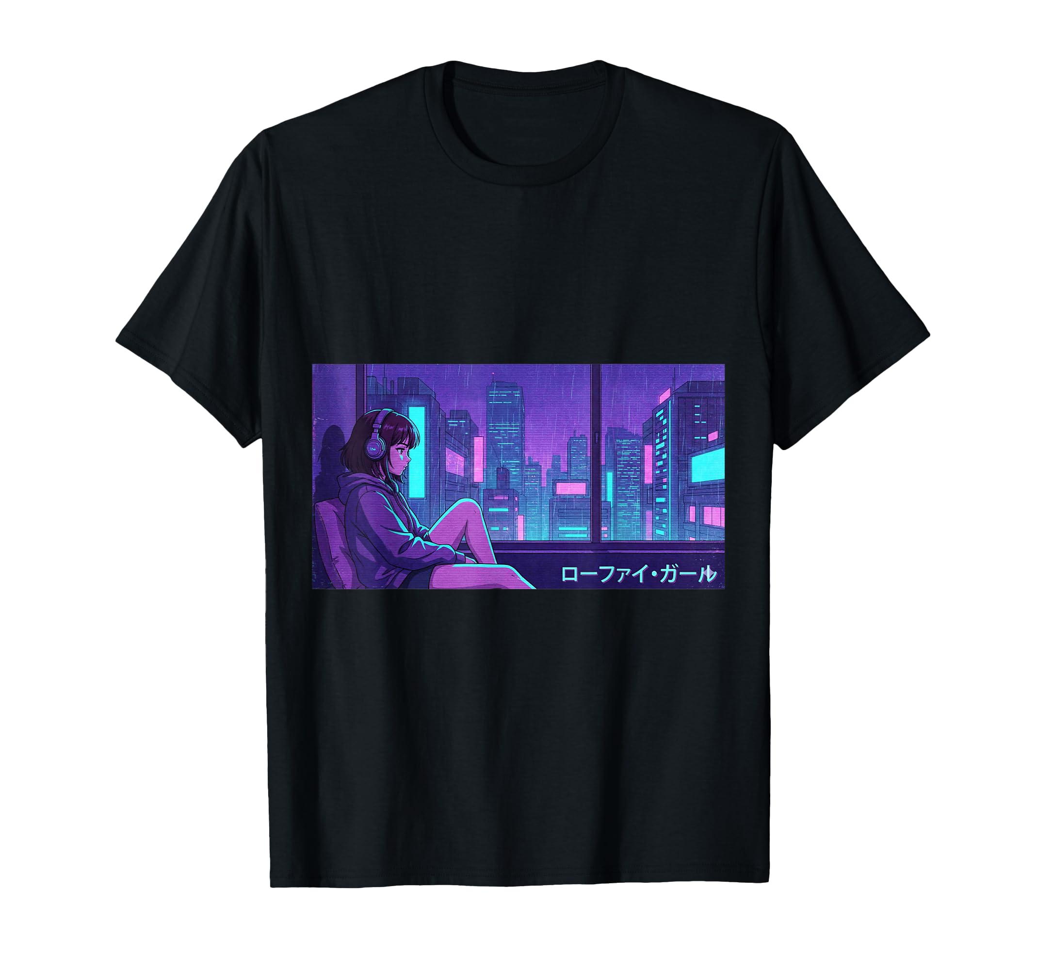 Lofi Anime Music 90S Aesthetic T-Shirt - Custom Art Print for Adults - T-Shirt, Sweatshirt, Hoodie