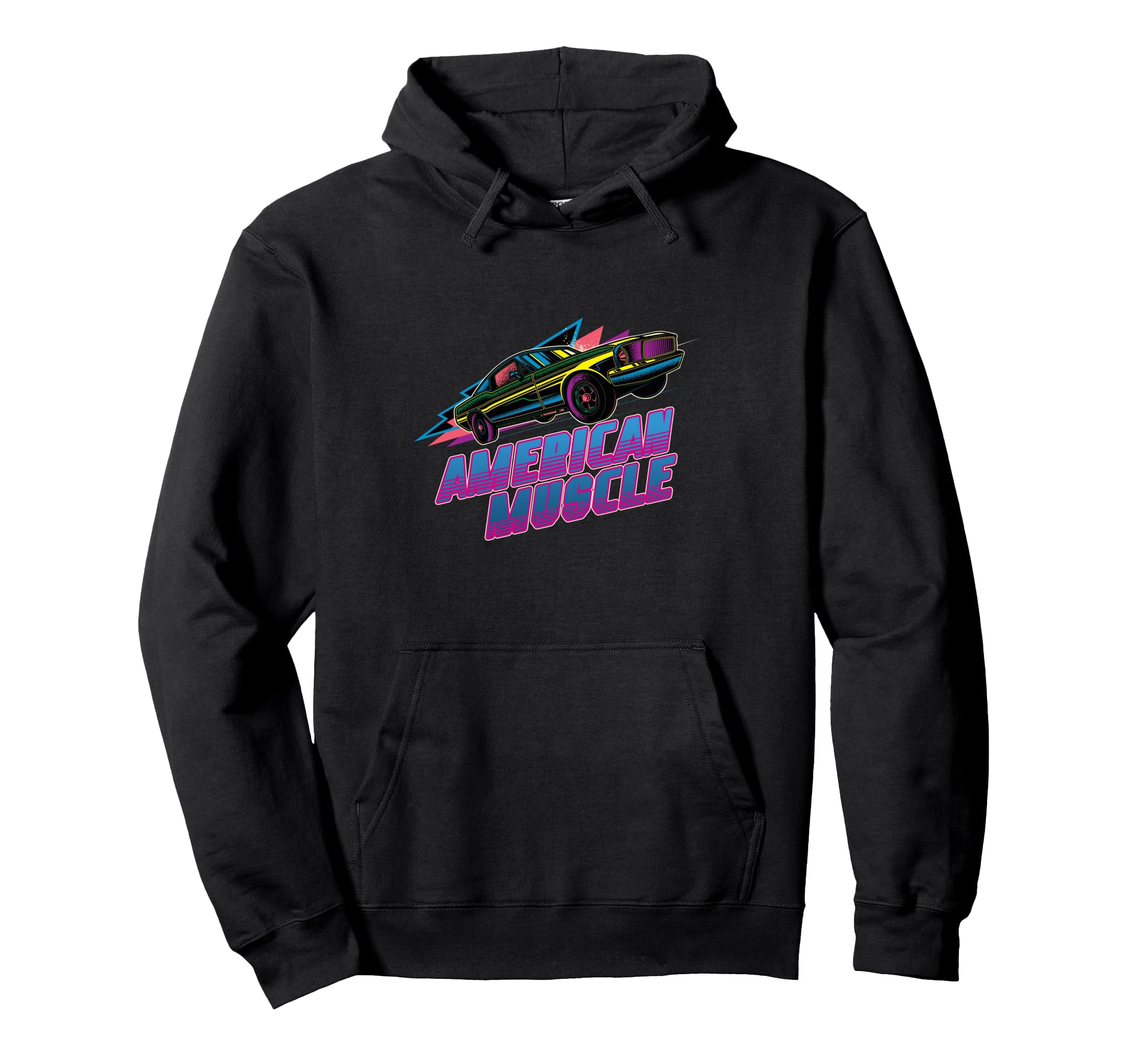 American Muscle Car 80S Synthwave Hoodie - Unique Graphic for Adults - T-Shirt, Sweatshirt, Hoodie