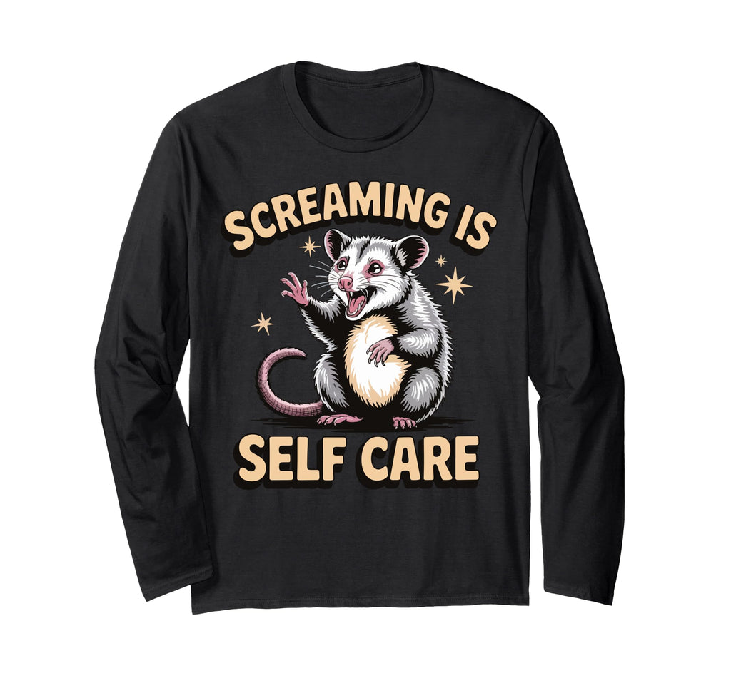 Opossum Therapeutic Screaming Stress T-Shirt - Aesthetic Graphic Unisex - T-Shirt, Sweatshirt, Hoodie