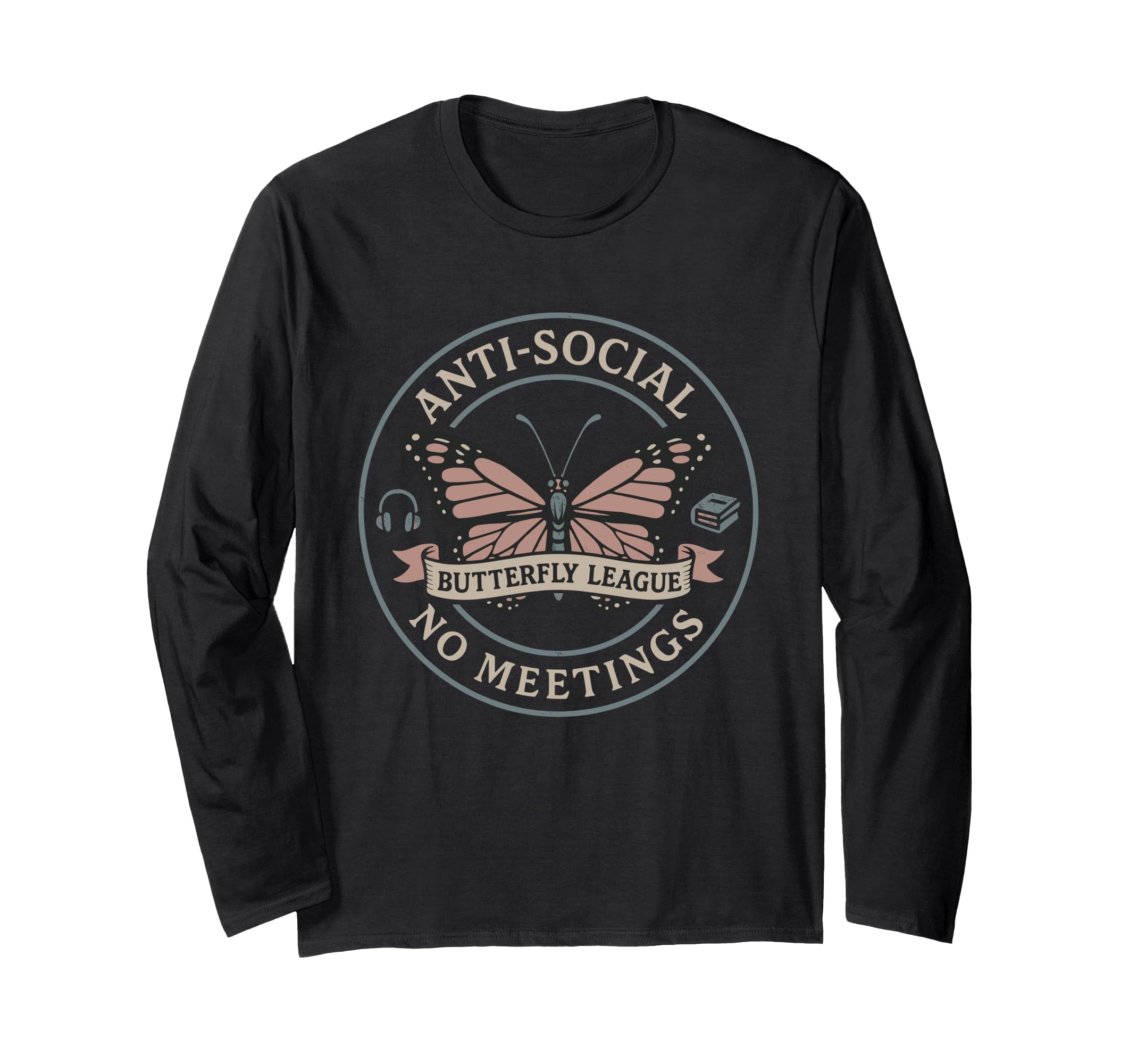 Anti Social Butterfly Introvert Meme T-Shirt - Graphic Print for Adults - T-Shirt, Sweatshirt, Hoodie