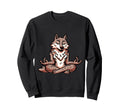 Meditation Wolf Yoga Pose Relaxing Sweatshirt - Graphic Print for Adults - T-Shirt, Sweatshirt, Hoodie