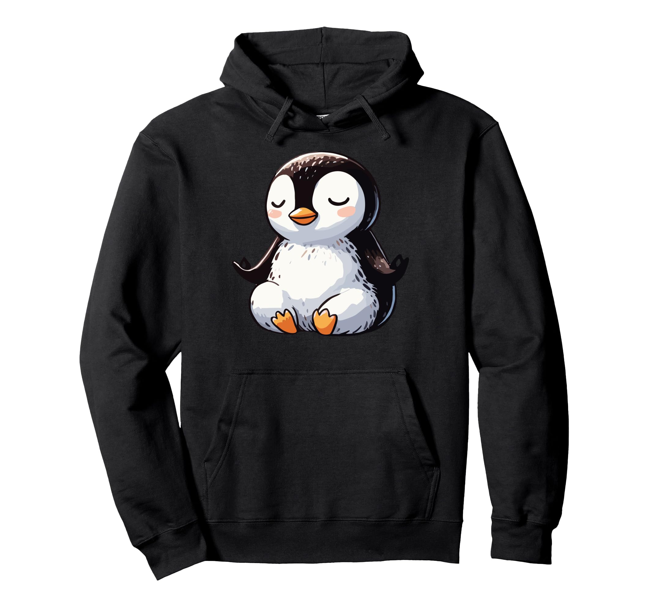 Meditation Penguin Yoga Pose Hoodie - Aesthetic Graphic for Adults - T-Shirt, Sweatshirt, Hoodie