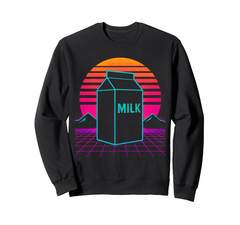 Milk Carton Vaporwave 80S Sweatshirt - Custom Art Print for Adults - T-Shirt, Sweatshirt, Hoodie