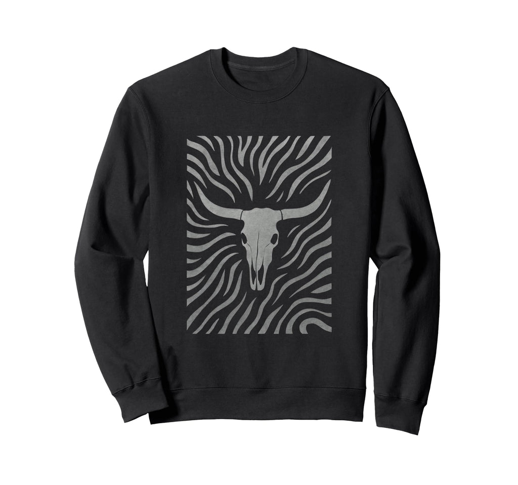 Cow Skull Western Boho Country Sweatshirt - Custom Art Print for Adults - T-Shirt, Sweatshirt, Hoodie