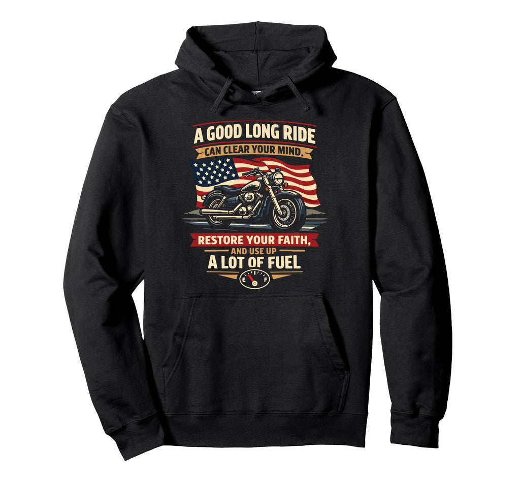 Motorcycle Biker Good Long Ride Can Hoodie - Novelty Apparel for Adults - T-Shirt, Sweatshirt, Hoodie