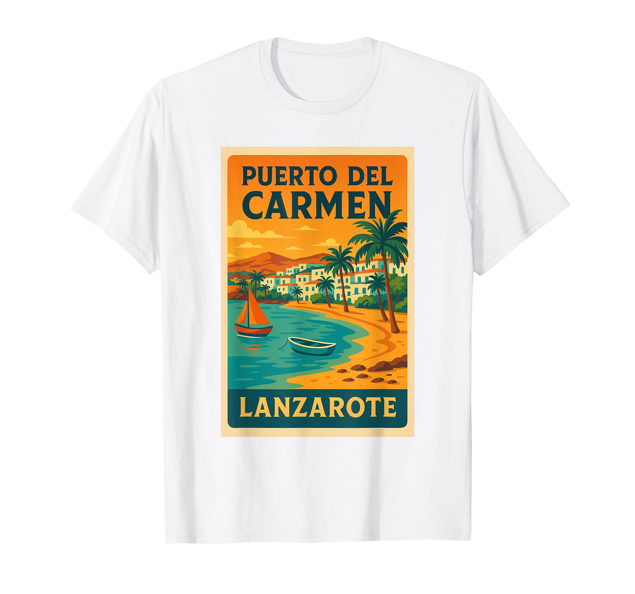 Puerto Del Carmen Lanzarote Postcard T-Shirt - Novelty Apparel for Adults - T-Shirt, Sweatshirt, Hoodie