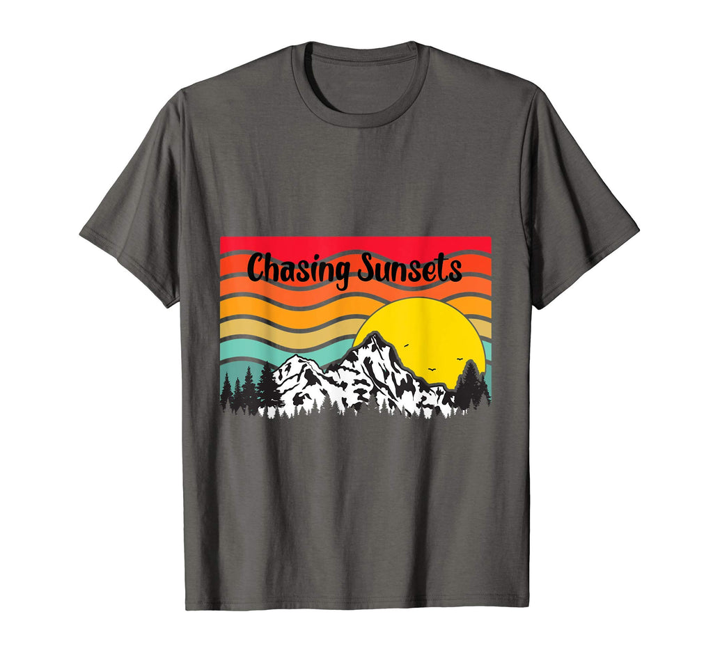 Wavy Mountain Chasing Sunset T-Shirt - Streetwear Style Unisex - T-Shirt, Sweatshirt, Hoodie