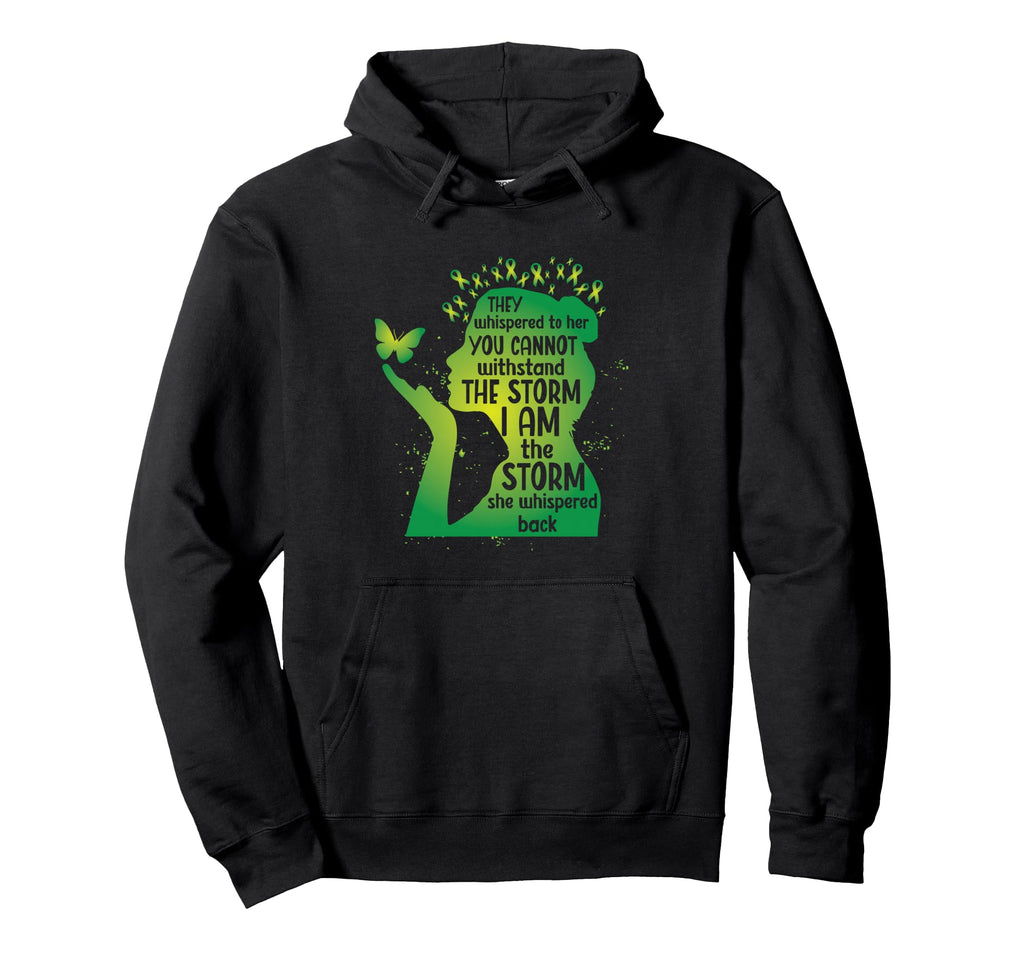 Green Awareness Ribbon Butterfly Hoodie - Fun Novelty Design Men Women - T-Shirt, Sweatshirt, Hoodie