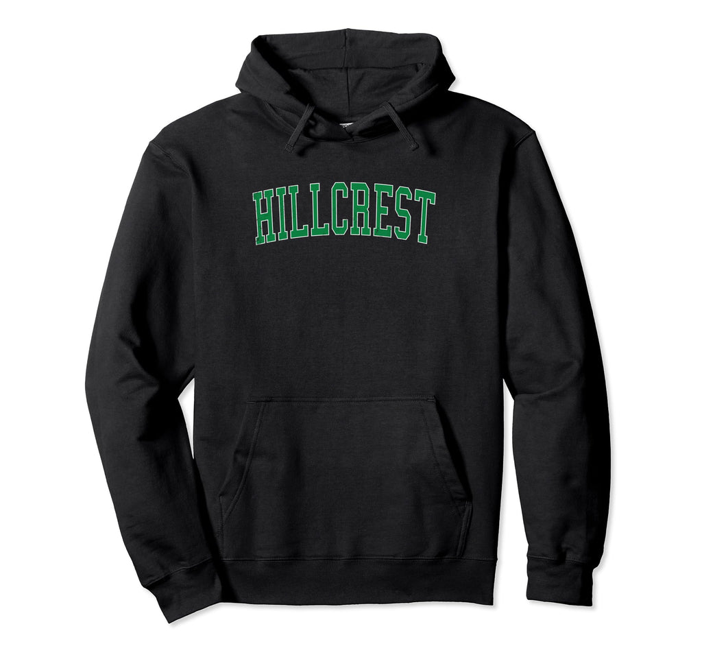 Hillcrest Ca Distressed Green Varsity Hoodie - Unique Graphic Unisex - T-Shirt, Sweatshirt, Hoodie