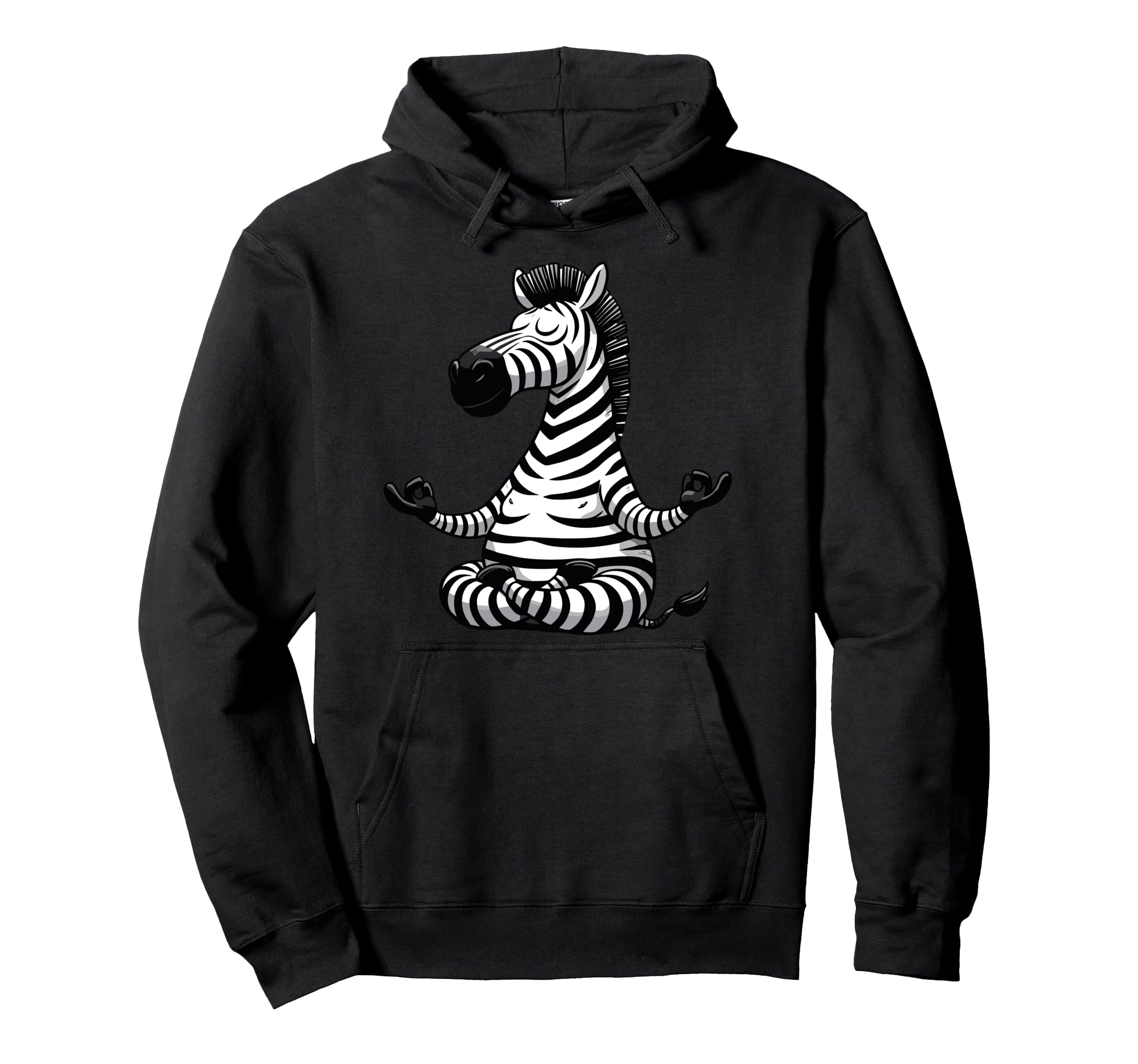 Meditation Zebra Yoga Pose Relaxing Hoodie - Graphic Print for Adults - T-Shirt, Sweatshirt, Hoodie
