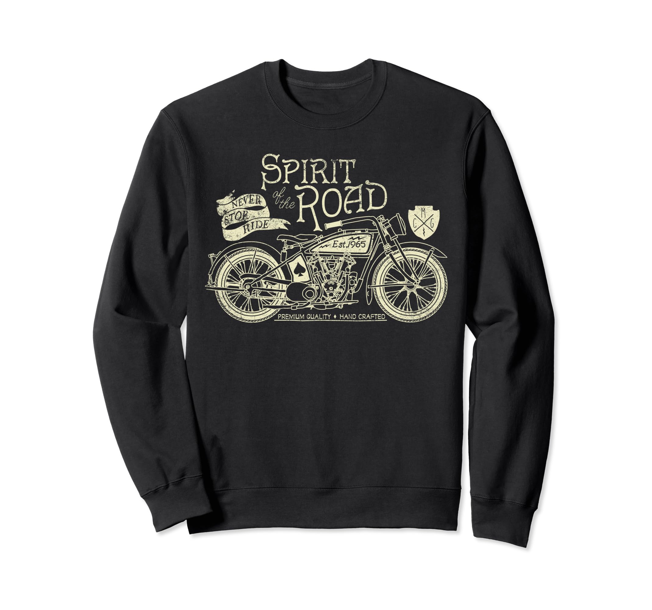 Spirit Road Motorcycle Sweatshirt - Trendy Graphic Unisex - T-Shirt, Sweatshirt, Hoodie