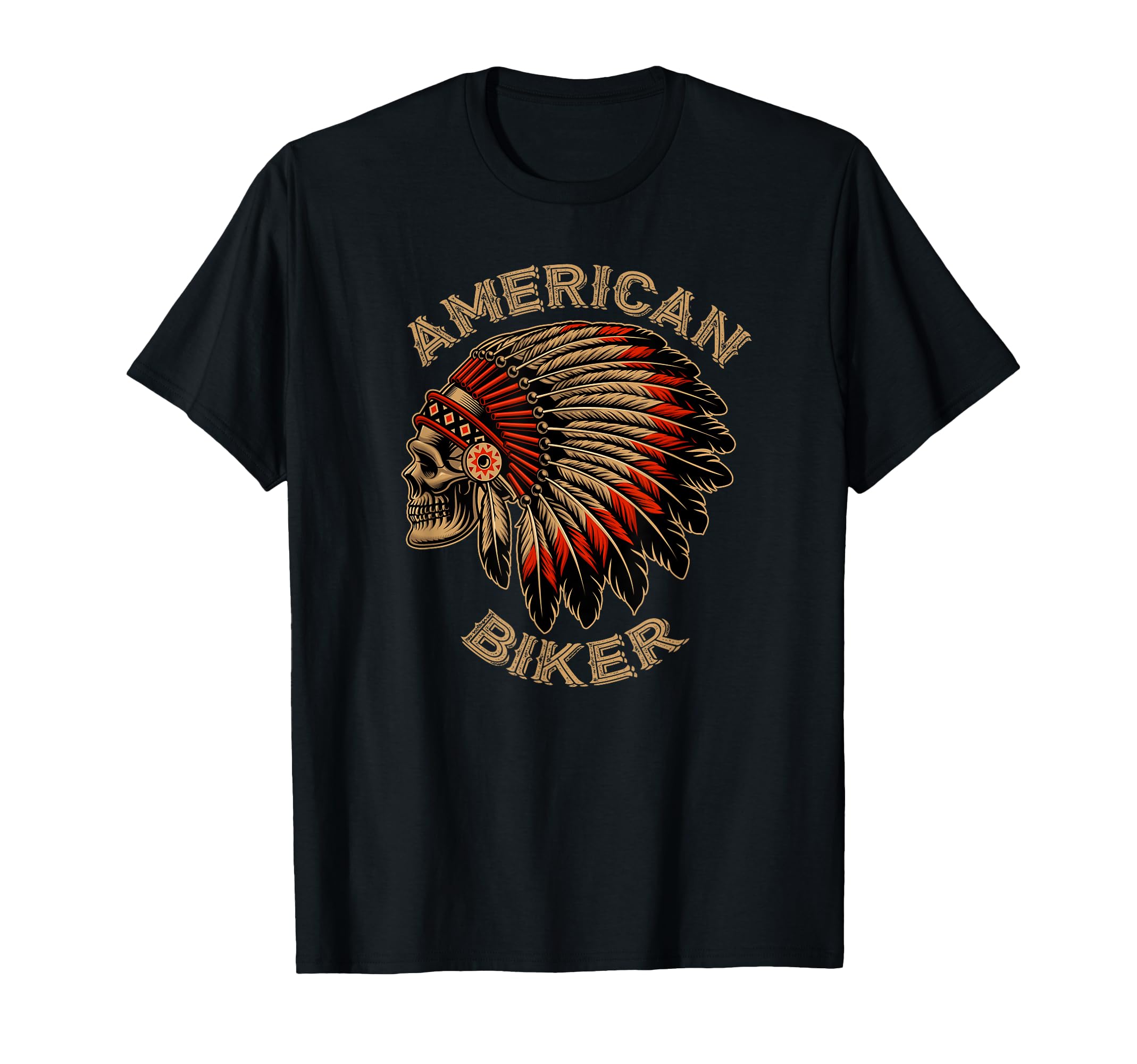 Skull Native Indian American Motorcycle T-Shirt - Minimalist Print Unisex - T-Shirt, Sweatshirt, Hoodie