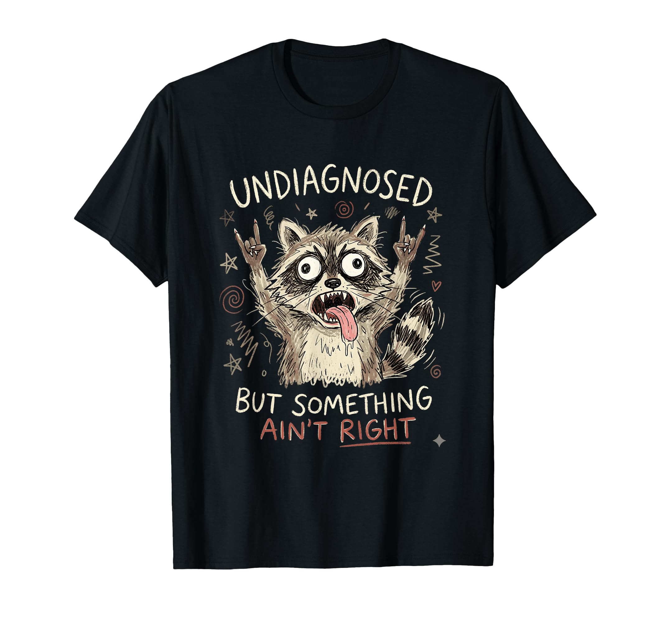 Funny Raccoon Wild Crazy Manic T-Shirt - Streetwear Style for Adults - T-Shirt, Sweatshirt, Hoodie