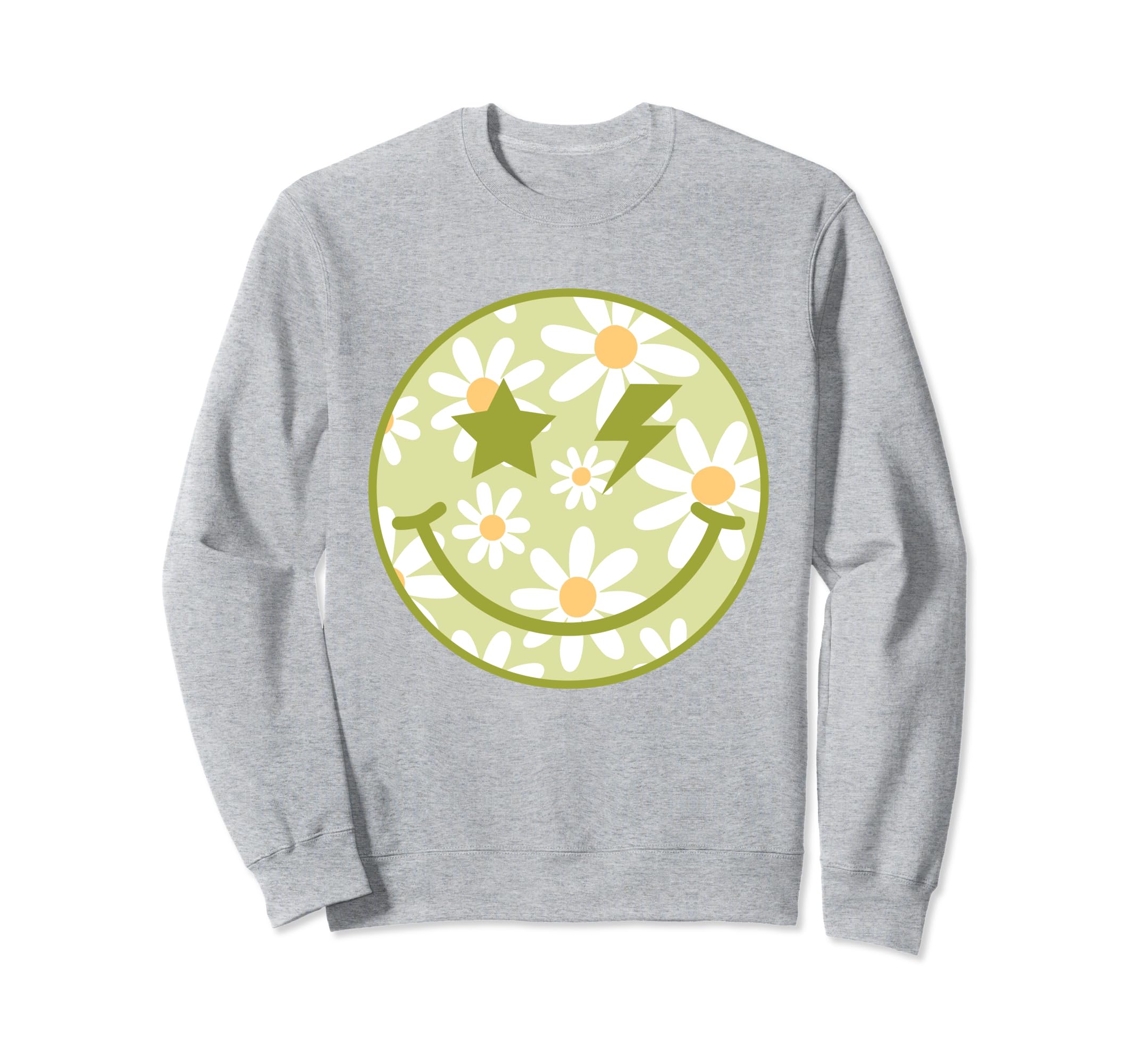 Green Happy Face Checkered Pattern Sweatshirt - Novelty Apparel Unisex - T-Shirt, Sweatshirt, Hoodie