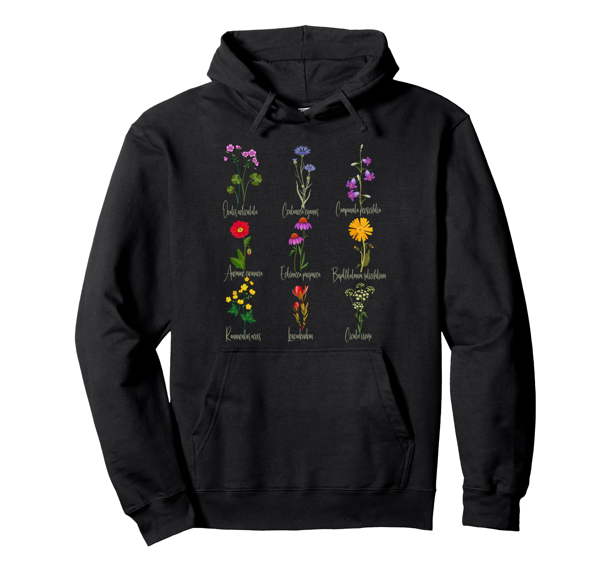 Botanical Chart Wildflower Floral Tees Hoodie - Graphic Print Men Women - T-Shirt, Sweatshirt, Hoodie
