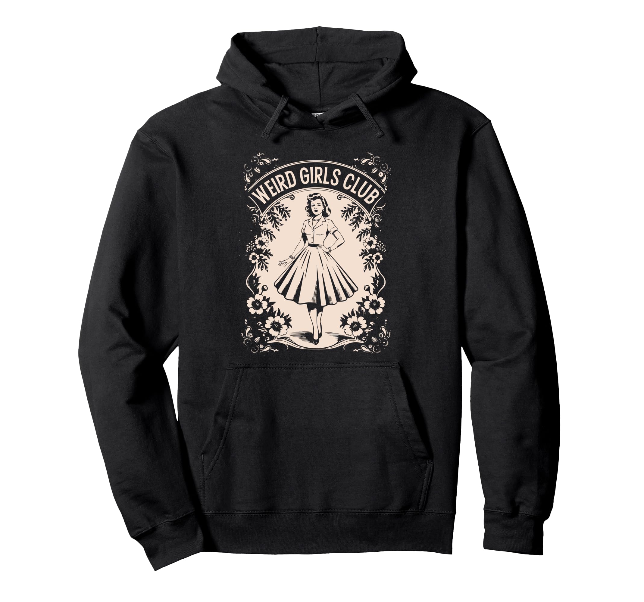 Weird Club Gothic Floral Alt Hoodie - Casual Everyday Wear Men Women - T-Shirt, Sweatshirt, Hoodie