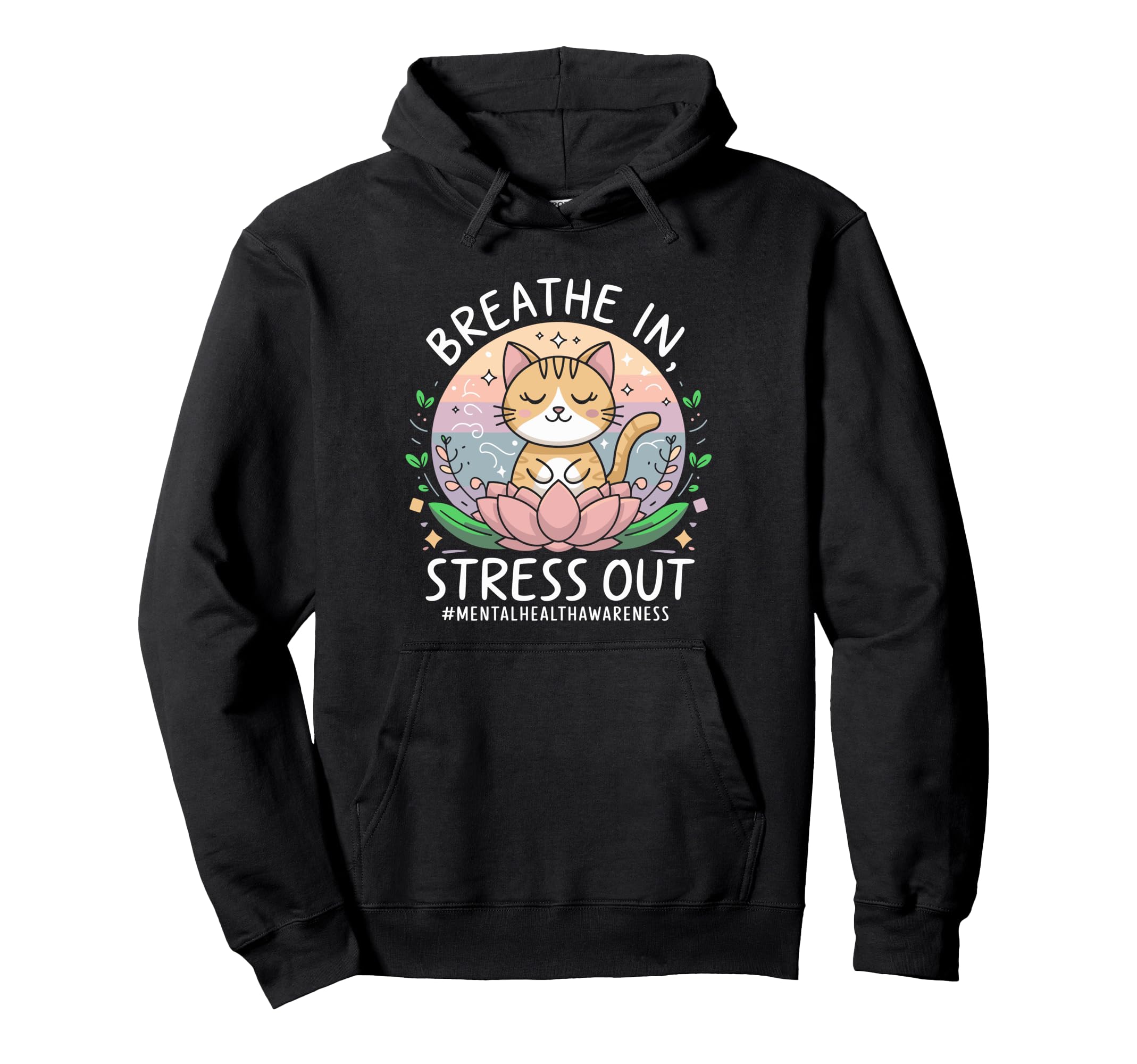 Stress Out Funny Cat Meditating Hoodie - Streetwear Style for Adults - T-Shirt, Sweatshirt, Hoodie