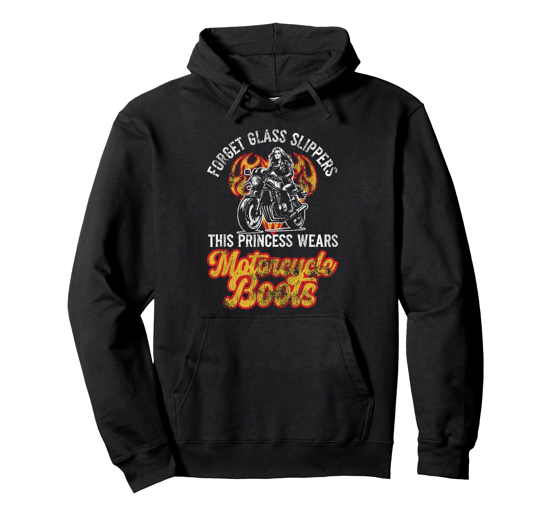 Motorcycle Biker Female Forget Glass Hoodie - Aesthetic Graphic for Adults - T-Shirt, Sweatshirt, Hoodie